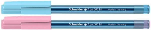 Guľôčkové pero, 0,5 mm, s vrchnákom, SCHNEIDER "Tops 505 M Bubble Gum", modré, limitovaná 1