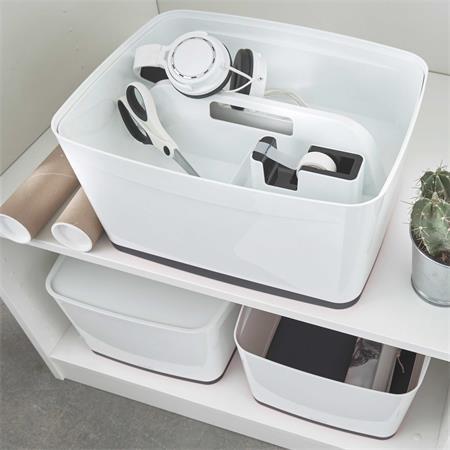 Organizačná tácka, s rúčkou, malá, LEITZ "MyBox", biela 3