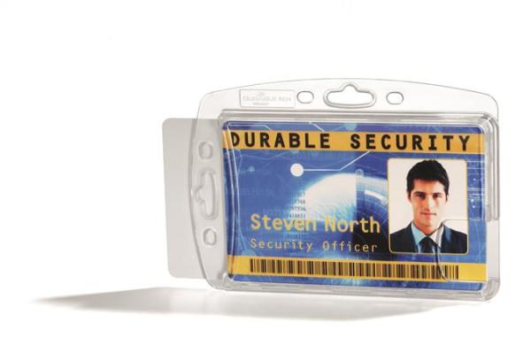 Visačka, na 2 karty, zatvorená, DURABLE "ENCLOSED", priehľadná 2