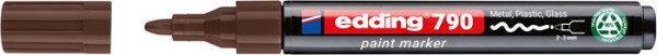 Lakový popisovač, 2–3 mm, PCR, EDDING "790", hnedý 2