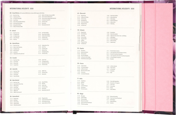 NOTIQUE Týždenný magnetický diár Fialové kvety 2026, 13 x 21 cm 4