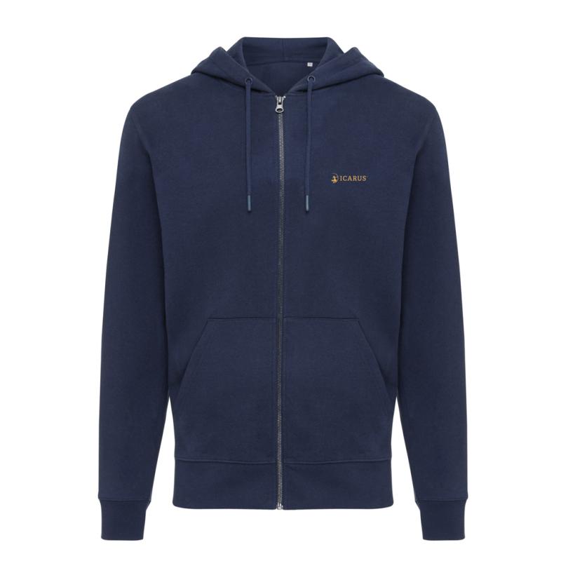 Mikina na zips s kapucňou IQONIQ Abisko z recykl. bavlny námornícka modrá XS 4