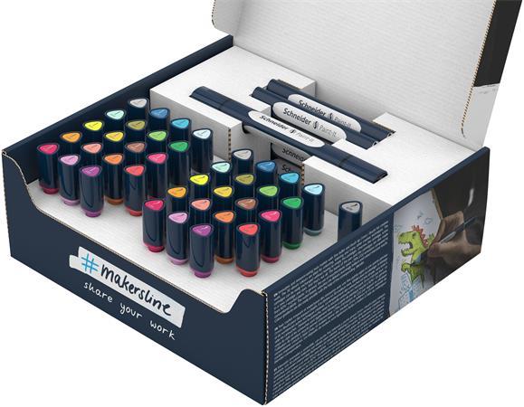 Popisovač, obojstranný, 52-kusová sada, SCHNEIDER „Paint-It 040 Twin marker Set 1”, 20 rôz