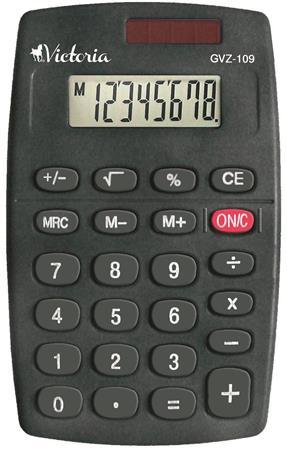 Kalkulačka, vrecková, 8 miestny displej, VICTORIA "GVZ-109"