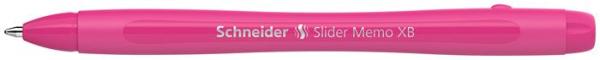 Guľôčkové pero, 0,7 mm, s vrchnákom, SCHNEIDER "Slider Memo XB", ružová 4