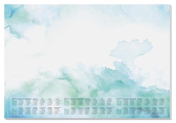 Podložka na stôl, 595x410 mm, s 3-ročným a týždenným plánovačom, SIGEL "Watercolor Sea" 1