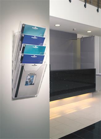 Stojan na prospekty, stolový a nástenný, stojatý, A4, DURABLE "COMBIBOXX® XL", priehľadná 5