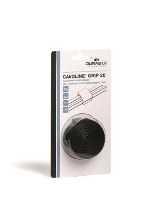 Káblová spona, so suchým zipsom, DURABLE "CAVOLINE® Grip 20", čierna 1