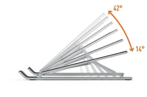 Stojan na notebook, stolový, DURABLE "FOLD", strieborná 5