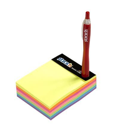 Samolepiaci poznámkový blok, 101x76 mm, 280 listov, STICK N "Magic Cube", neónové farby 7
