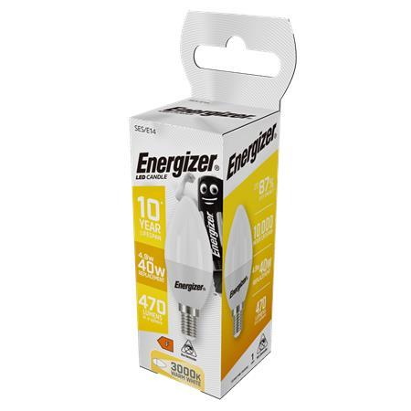 LED žiarovka, E14, sviečka, 4,9W (40W), 470lm, 3000K, ENERGIZER 1