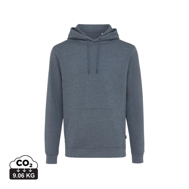 Nefarbená mikina s kapucňou IQONIQ Torres z recykl. bavlny heather navy XL