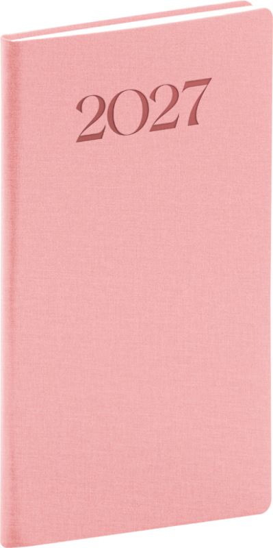 NOTIQUE Vreckový diár Biella 2027, ružový, 9 x 15,5 cm