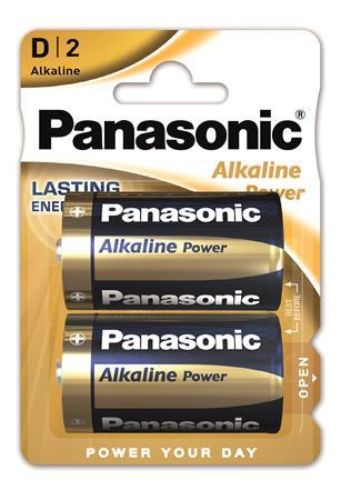 Batéria, D, veľkokapcitná, 2 ks, PANASONIC "Alkaline power" 1