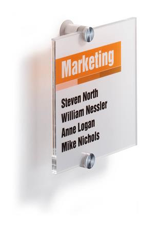 Informačná tabuľa, 148x148 mm, DURABLE "Crystal Sign®", priehľadná