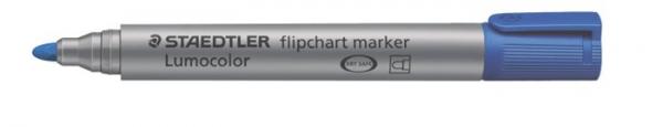 Popisovač na flipchartové tabule, 2 mm, kužeľový hrot, STAEDTLER "Lumocolor 356", modrý 2