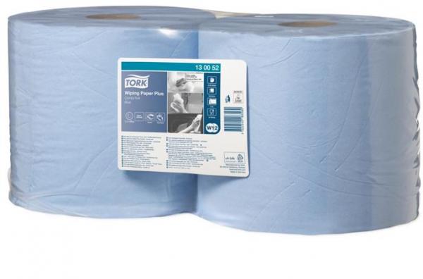 Čistiace utierky, kotúčové, priemer: 26 cm, W2 systém, TORK "Plus", modrá