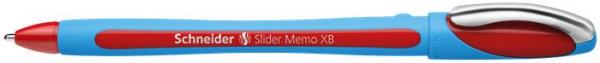 Guľôčkové pero, 0,7 mm, s vrchnákom, SCHNEIDER "Slider Memo", červené 4