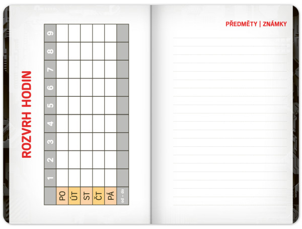 Školský diár Technik (september 2023 – december 2024), 9,8 × 14,5 cm 9
