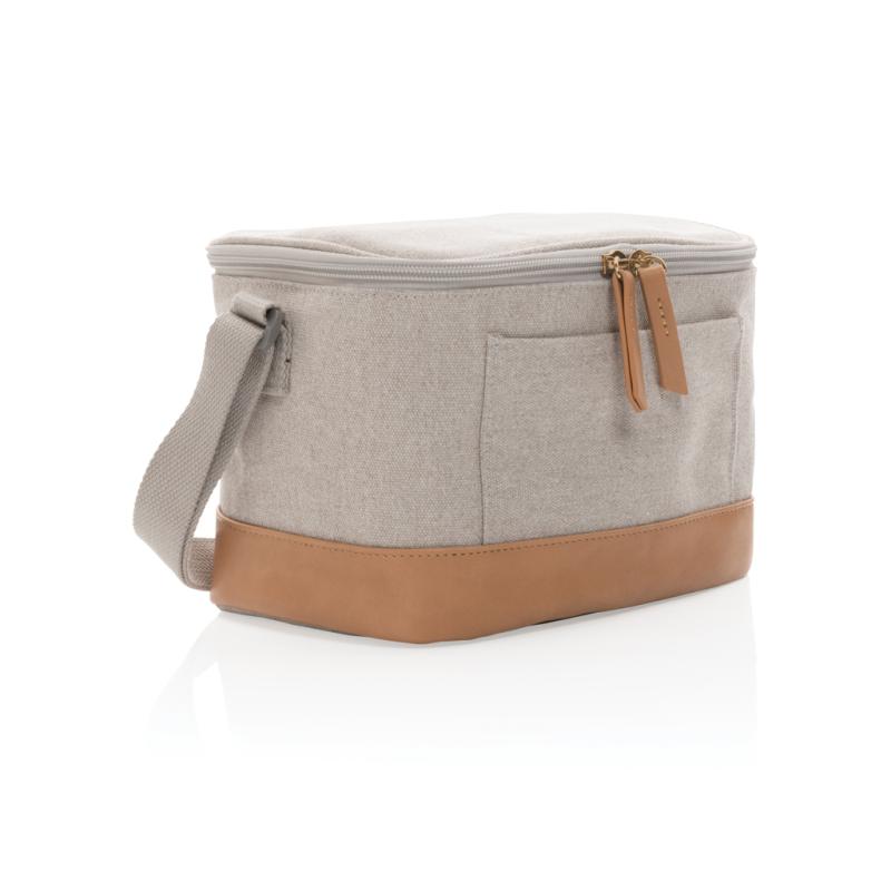 Malá chladiaca taška Impact z 16 oz. recykl. canvas AWARE™ sivá 1