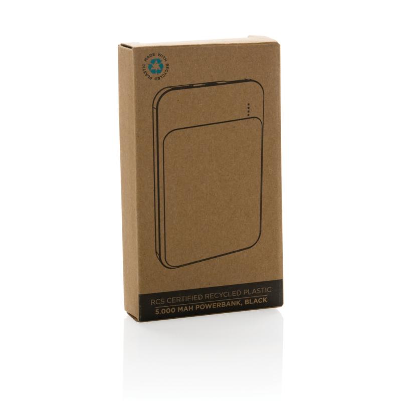 Powerbanka 5000 mAh z RCS recykl. plastu čierna 10