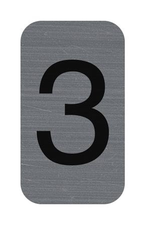 Informačná tabuľka, samolepiaca, 2,5x4,4 cm, hliníkový vzhľad, EXACOMPTA, č. 3