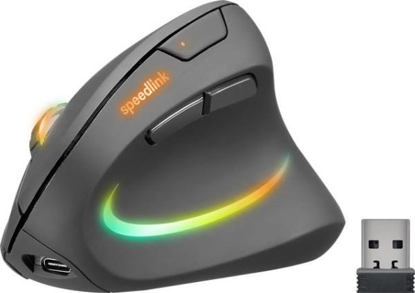 Myš, bezdrôtová, optická, vertikálna, USB, SPEEDLINK "Piavo Pro", čierna 1