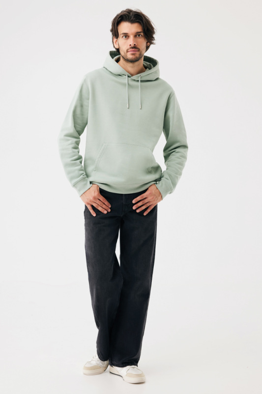 IQONIQ Joshua Unisex mikina s kapucňou z rec. bavlny Iceberg green XXS 11