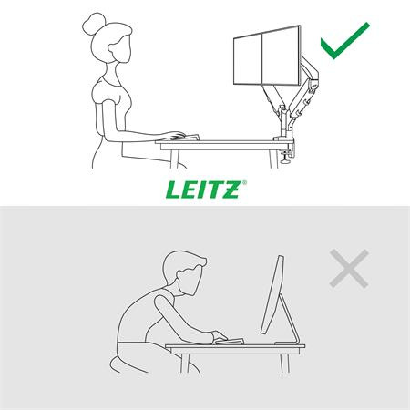 Rameno na dva monitor, LEITZ "Ergo Dual", svetlosivá 5