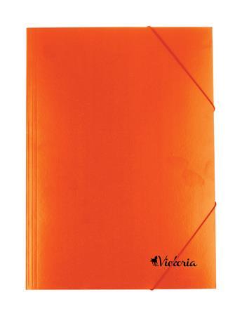 Doska s gumičkou, kartónová, A4, VICTORIA, oranžová 1