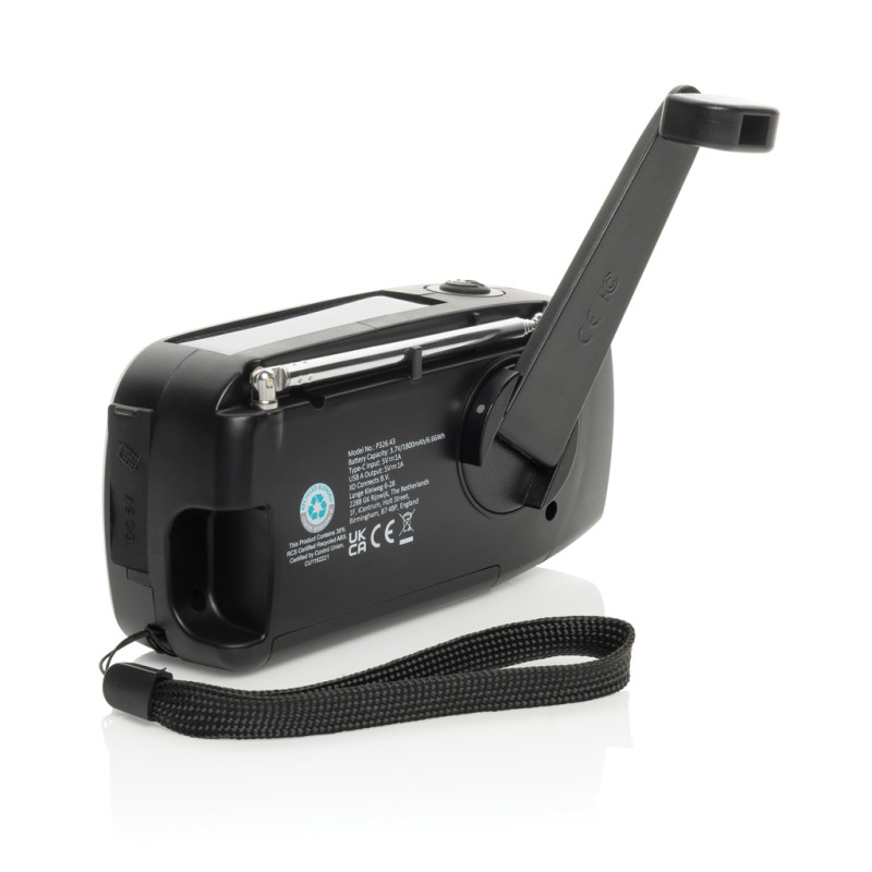 RescueWave RCS núdzové rádio z recyklovaného plastu čierna 3