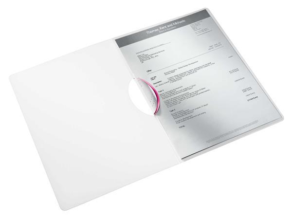 Rýchloviazač s klipom, PP, A4, LEITZ "Wow ColorClip", ružový 2