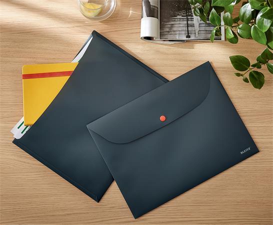 Obal na patent, 2 vrecká, A4, PP, LEITZ "Cosy", matná sivá 5