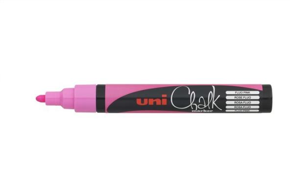 Kriedový popisovač, 1,8-2,5 mm, UNI "PWE-5M", fluor ružový 2