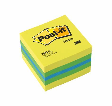 Samolepiaci bloček, 51x51 mm, 400 listov, 3M POSTIT, lime 1