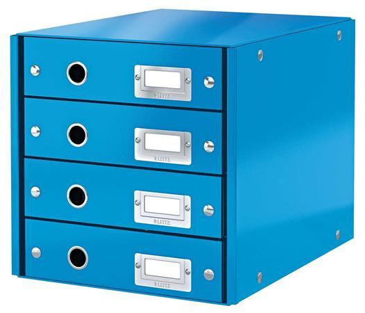 Zásuvkový box, polaminovaný kartón, 4 zásuvky, LEITZ "Click&Store", modrá 1