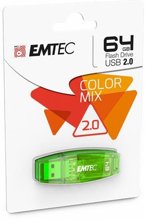 USB kľúč, 64GB, USB 2.0, EMTEC "C410 Color", zelená 1