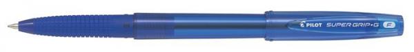 Guľôčkové pero, 0,22 mm, s vrchnákom, PILOT "Super Grip G", modré 2