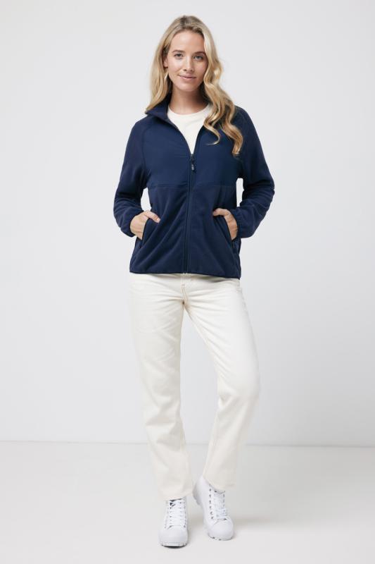 Micro fleece bunda na zips IQONIQ Talung z rec. polyesteru námornícka modrá S 5