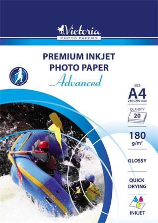 Fotopapier, pre atramentovú tlač, A4, 180 g, vysokolesklý, VICTORIA "Advanced" 1