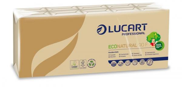 Papierové vreckovky, 4-vrstvové, 10x9 ks, LUCART "EcoNatural", hnedá 1