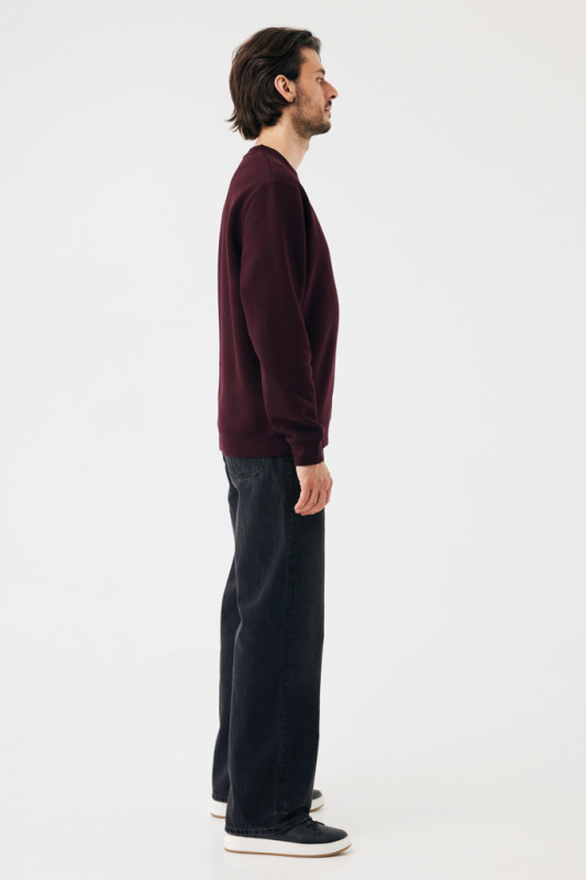 IQONIQ Toria Unisex mikina s okrúhl. výstrihom z rec. bavlny merlot XXL 7