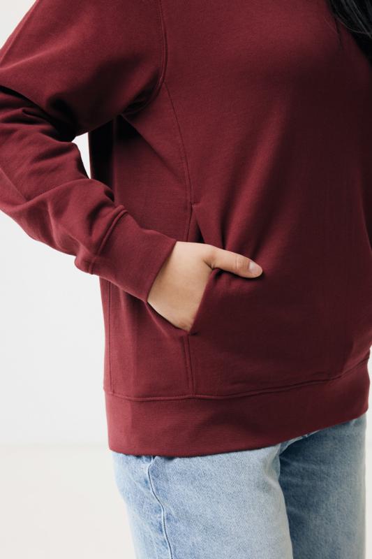 Mikina s bočnými vreckami IQONIQ Yengo z rec. bavlny vínovo červená XXXL 11