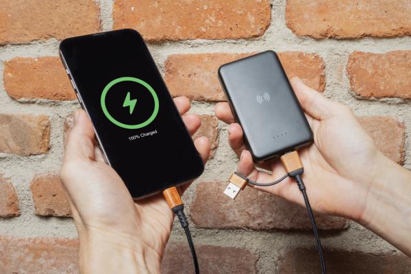 Bezdrôtová powerbanka 5000 mAh 5W z RCS recykl. plastu čierna 11