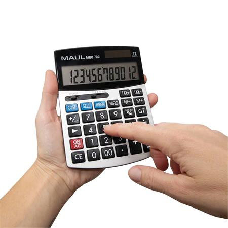 Kalkulačka, stolová, 12 miestny displej, MAUL "MBU 700", čierna 5