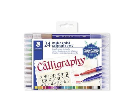 Kaligrafický popisovač, sada, 2,0/3,5 mm, obojstranný, STAEDTLER "Calligraph Duo", 24 fari 1