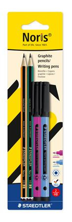 Grafitová ceruzka a liner, sada, STAEDTLER "Noris® colour edition set", liner fialovej a m