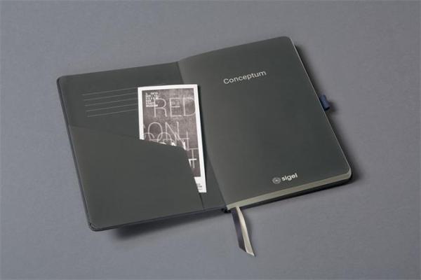 Diár, exkluzívny, A5, linajkový, 97 listov, tvrdá obálka, SIGEL "Conceptum", metalická siv 5