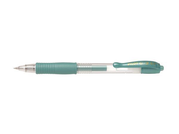 Gélové pero, 0,32 mm, stláčací mechanizmus, PILOT "G-2 Metallic", zelená 1
