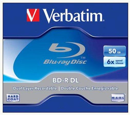 BD-R Blu-Ray disk, dvojvrstvový, 50GB, 6x, 1 ks, klasický obal, VERBATIM 1